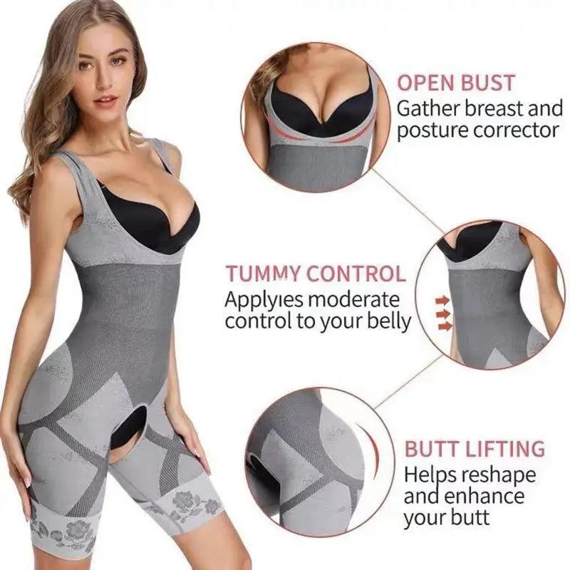 Macacão Shapewear Feminino Corpo Inteiro com Abertura Frontal - TAJ E-Commerce