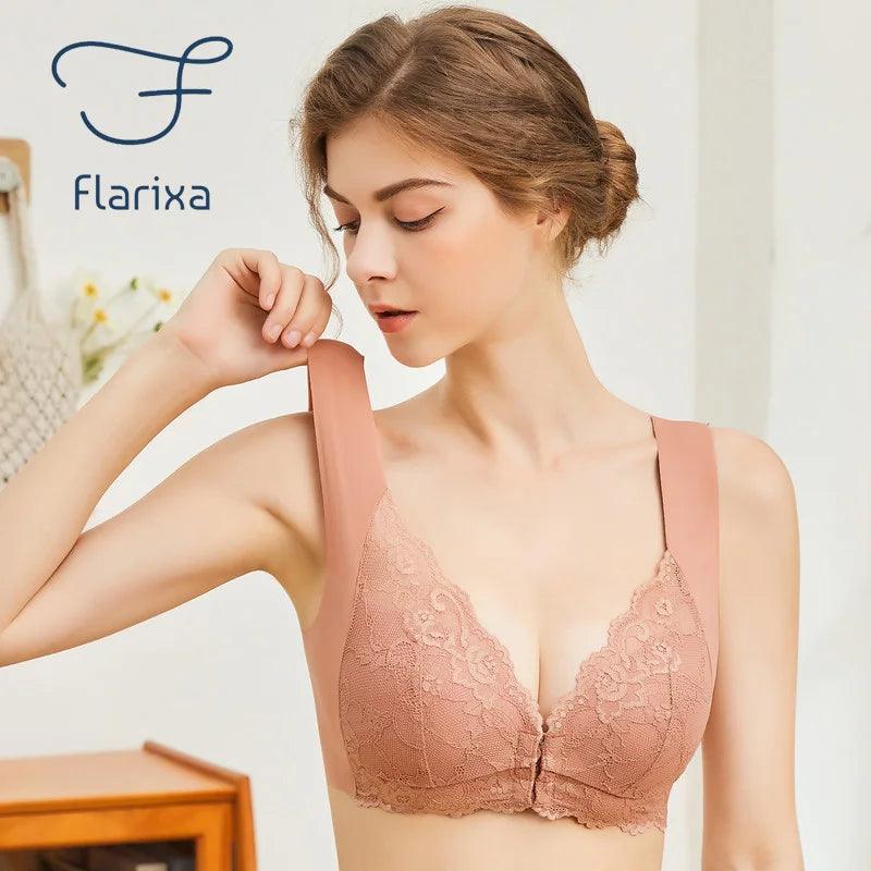 Flarixa Sutiã de Renda Push Up com Feixo Frontal - TAJ E-Commerce